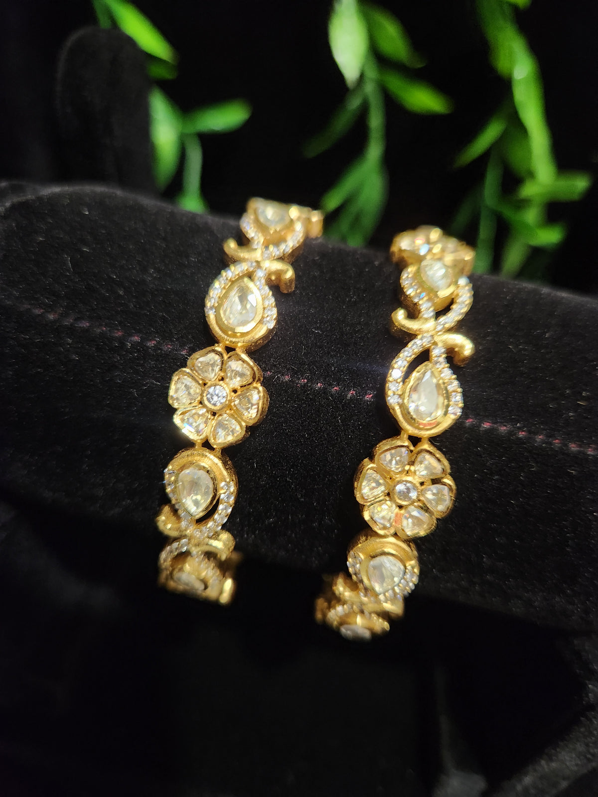 Floral Mango Design CZ Kada