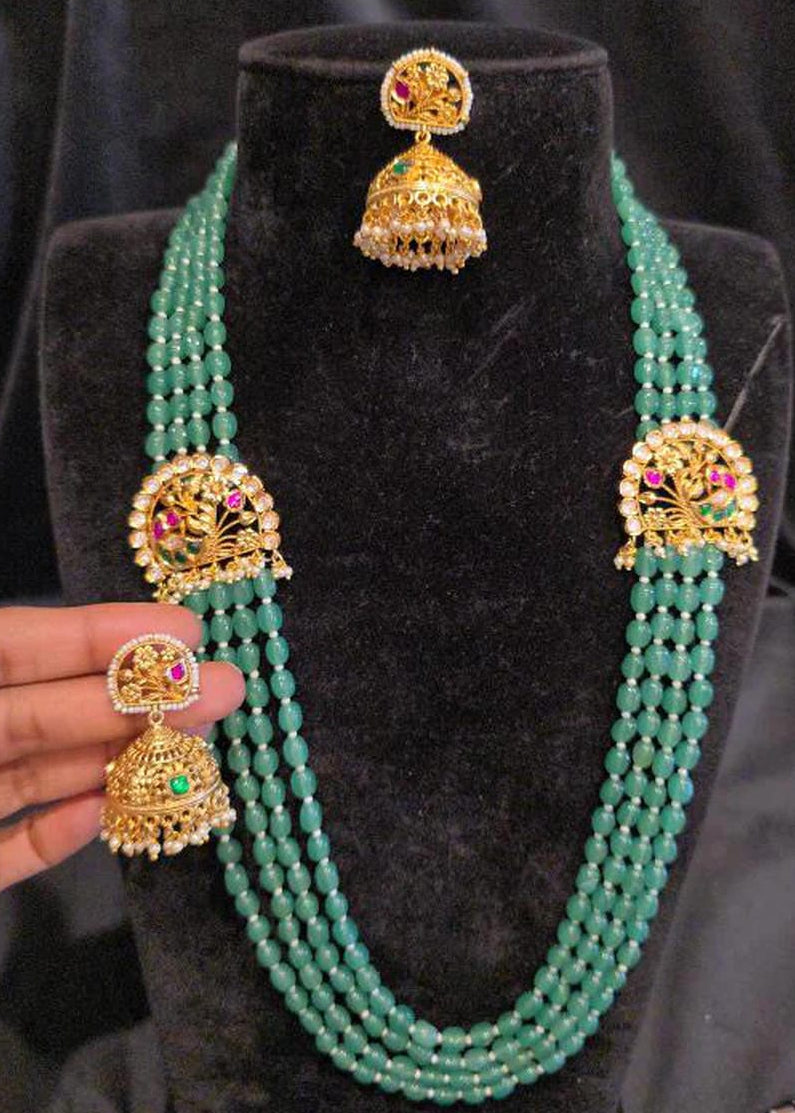 Victorian 4 Layer Green Beads Haram