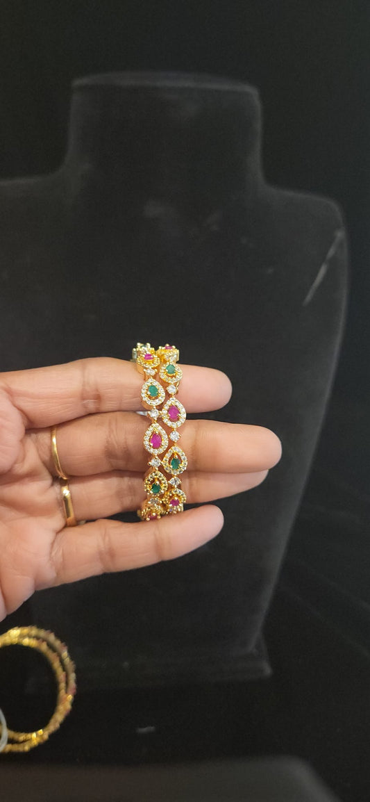 Dazzling CZ Tear Drop Design Bangle