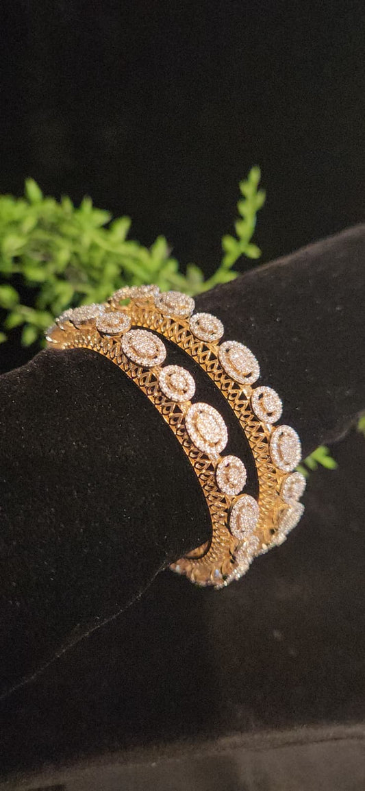 Elegant Handcrafted Oval Shape CZ Bangles