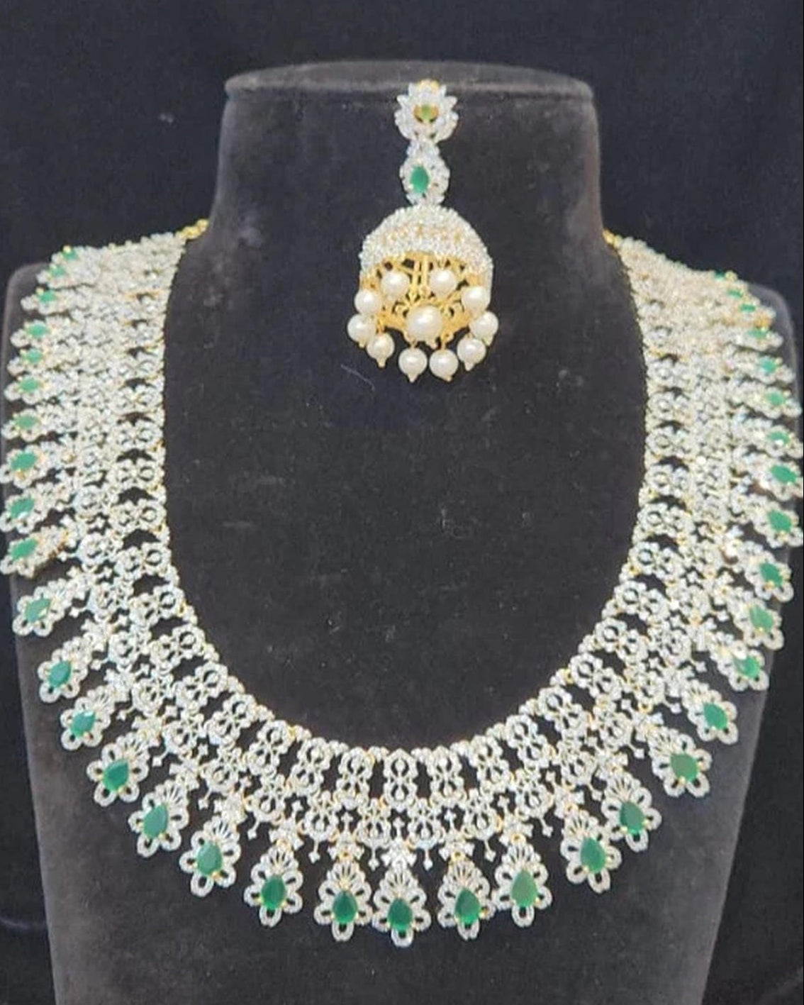 Diamond Finish CZs & Emeralds Haram