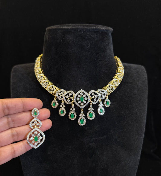 Royal Ruby & Diamond Necklace Set with Matching Earrings