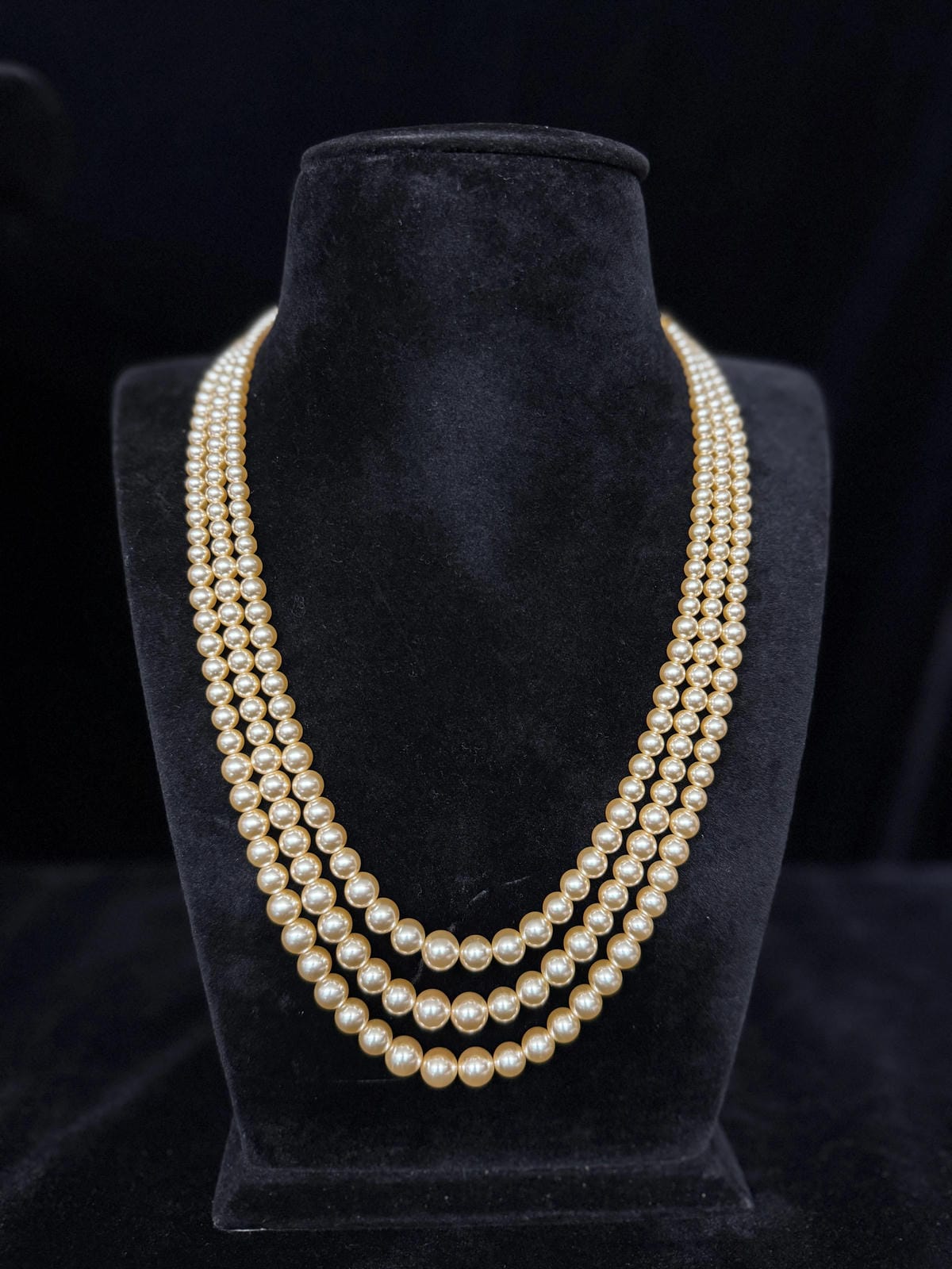 Triple Layered Swarovski Pearl Mala