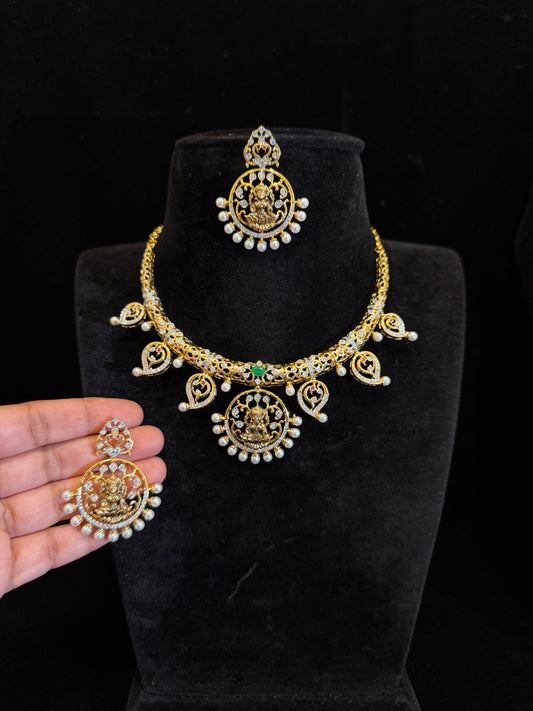Gold Finish Hasli With Lakshmi Pendant