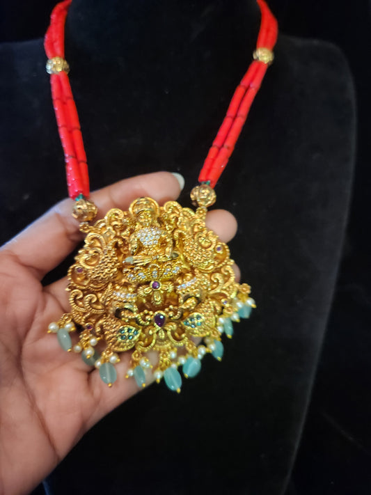 Rani haram with coral beads