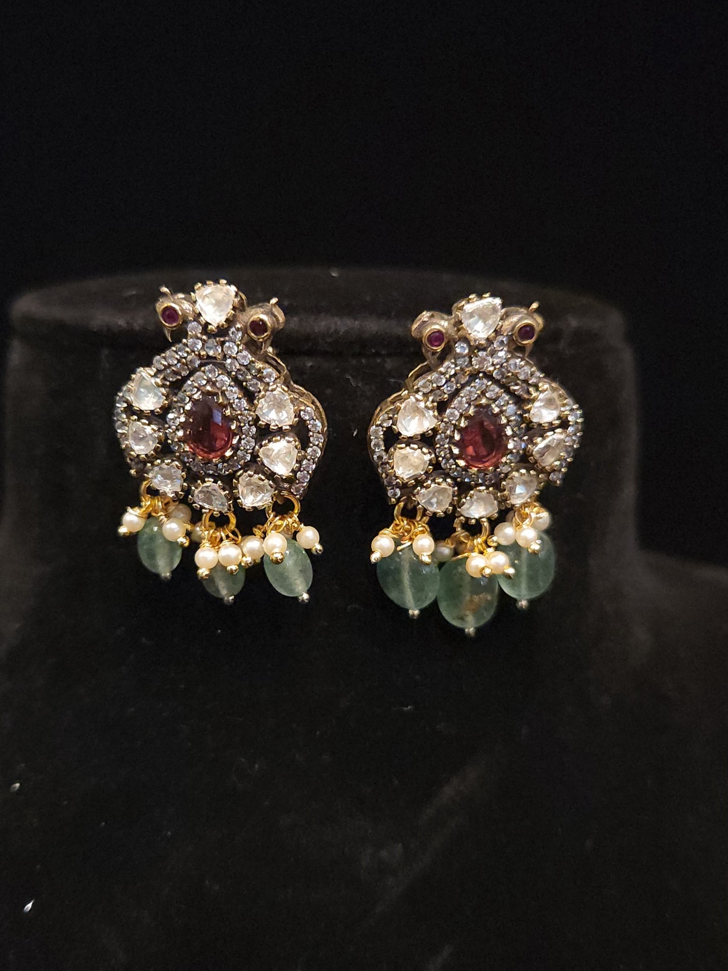 Moissanite Peacock Studs