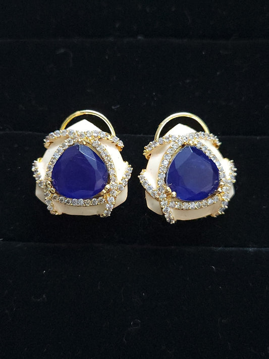 Cocktail blue doublet earrings