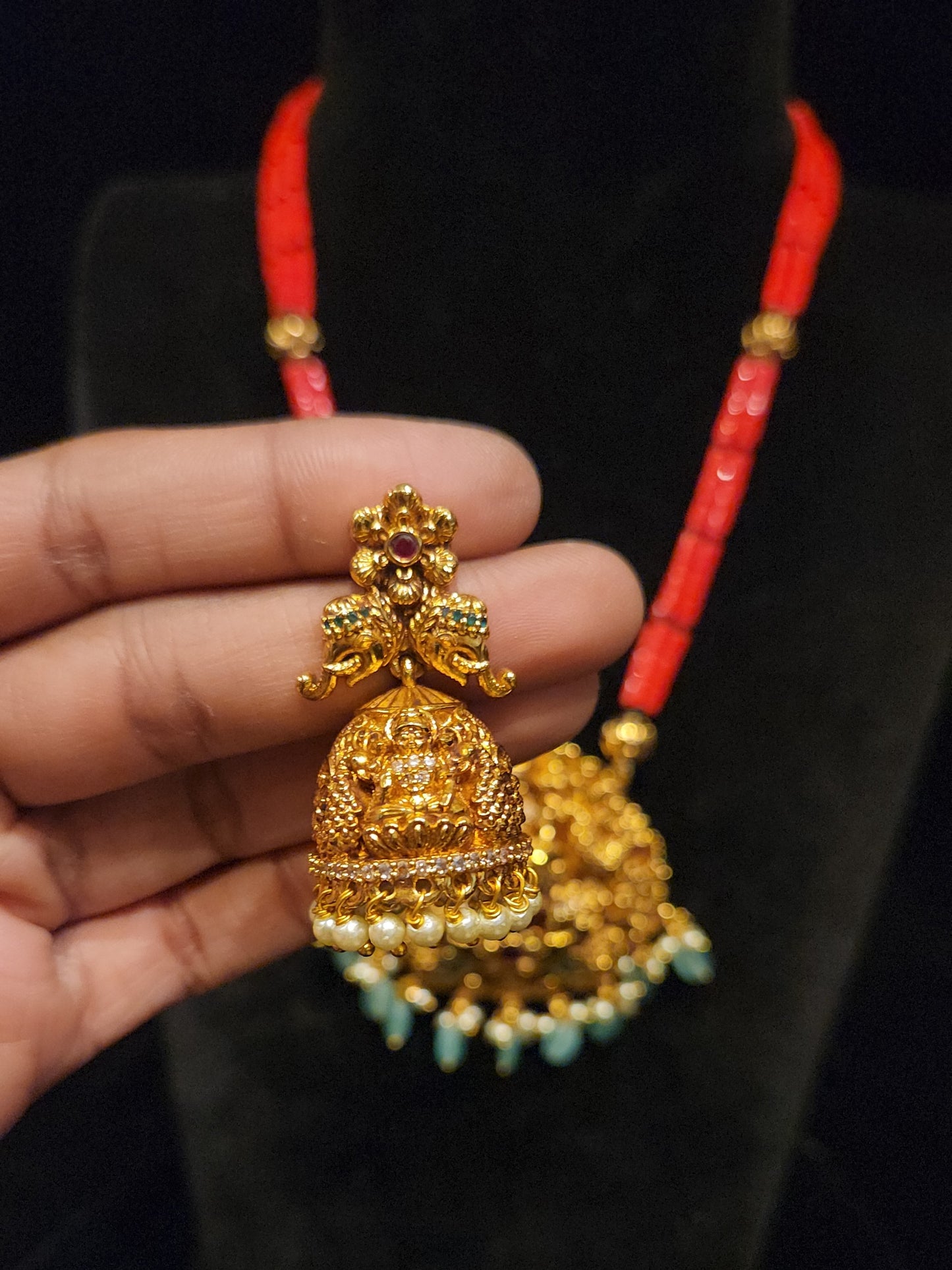 Rani haram with coral beads