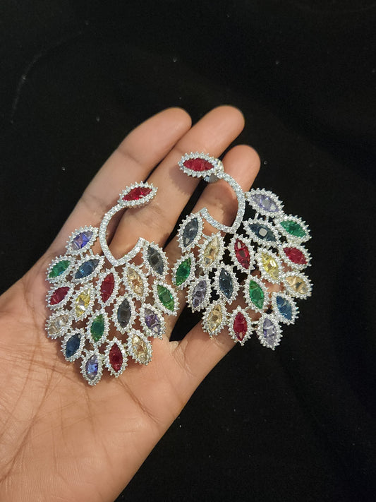 Cocktail earrings in rainbow color