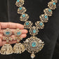 Elegant Victorian Floral 92.5 Silver Mini Haram Set