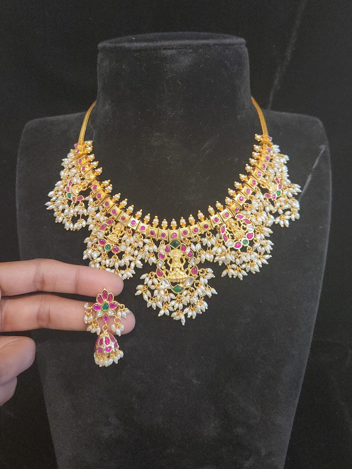 Lakshmi Devi & Guttapusalu Jadau Kundan Necklace Set