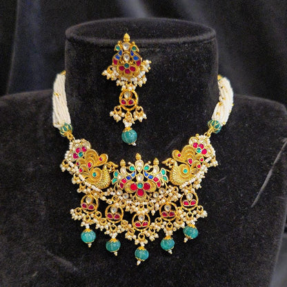 Multi-Color Polki Kundan Necklace Set
