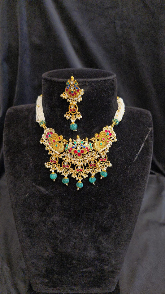 Multi-Color Polki Kundan Necklace Set