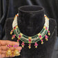 Gold Finish Pink Kundan Necklace Set