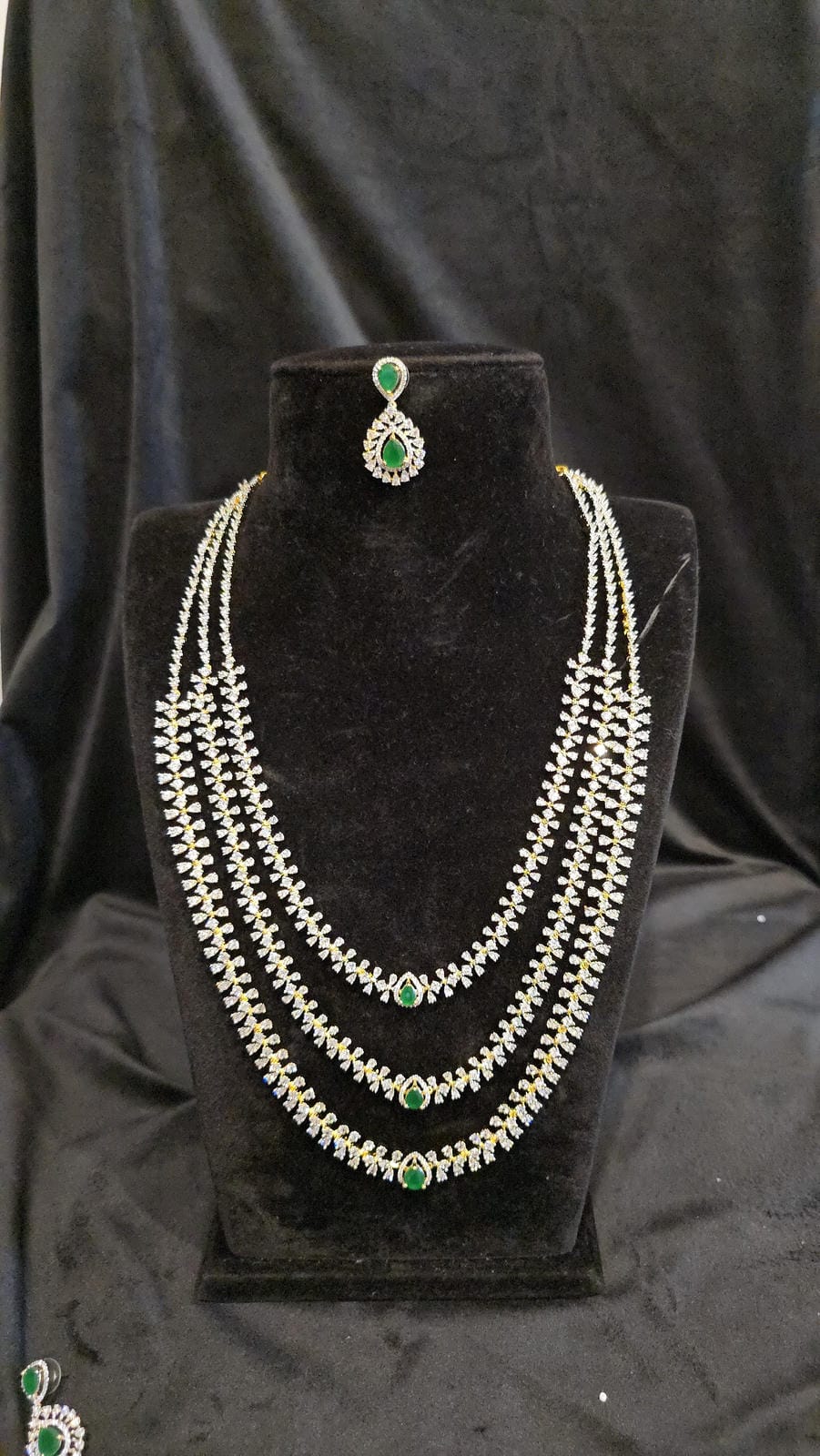 Triple Layered Emerald Stone Haram