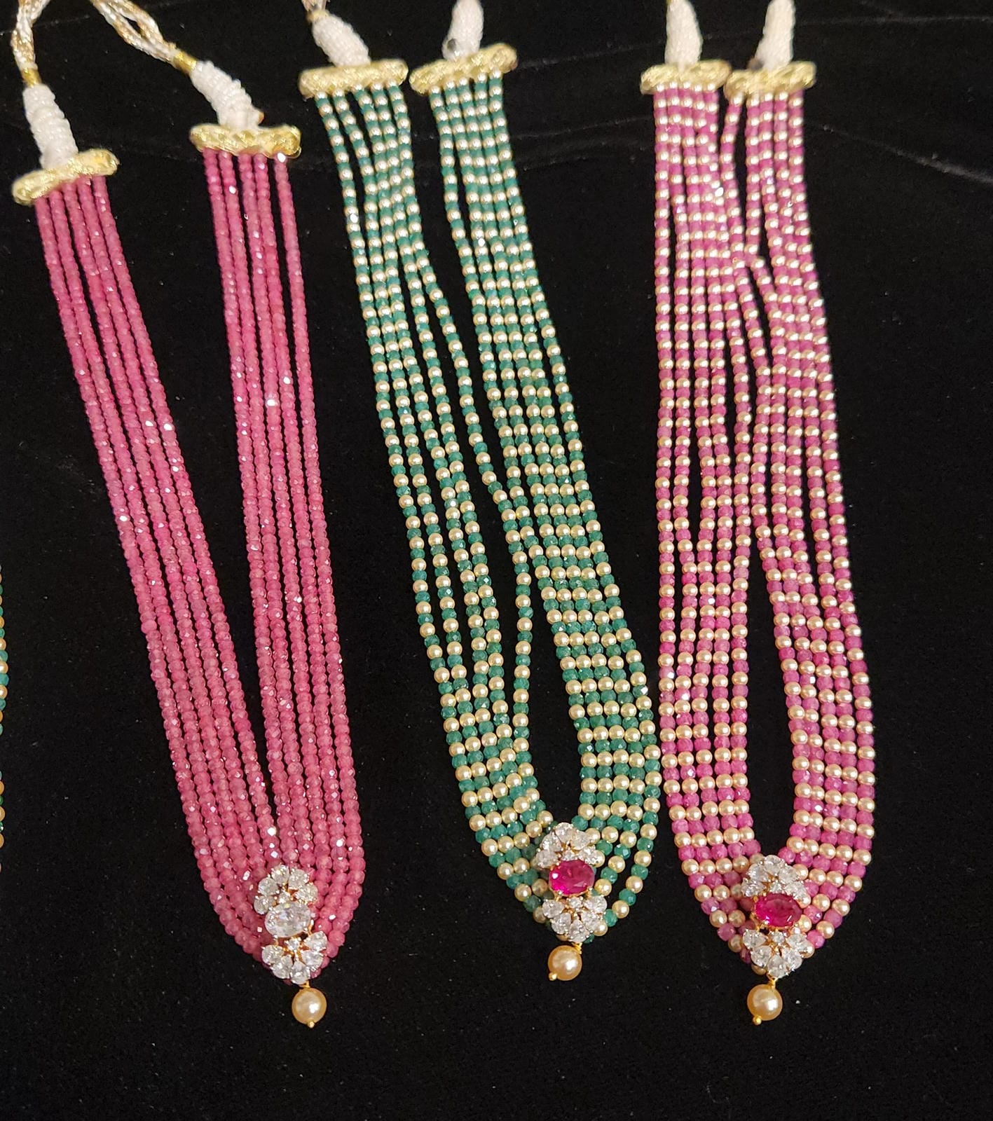 Elegant Swarovski Pearl Mala with 92.5 Silver Brooch