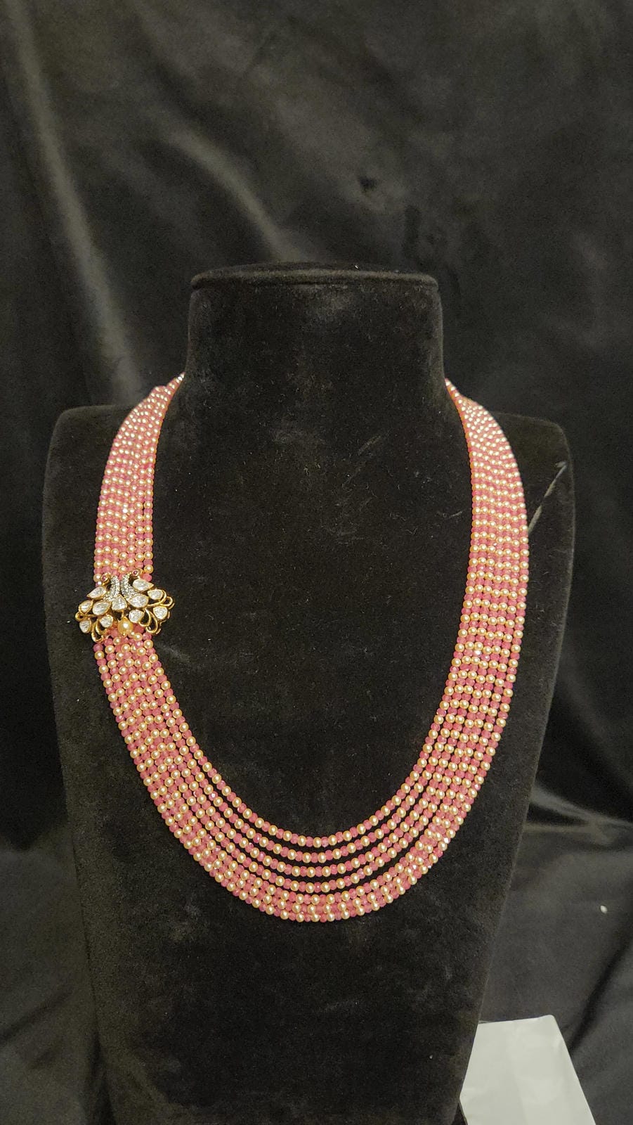 Pretty Swarovski Pearl Haram with 92.5 Silver Peacock Brooch