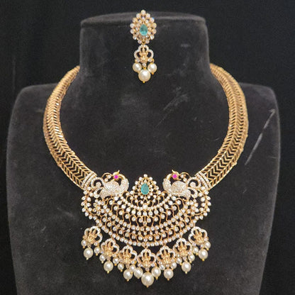 Divine Lakshmi Peacock 92.5 Silver Kante Set