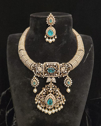 Diamond Finish Kante Set 92.5 Silver Floral Design