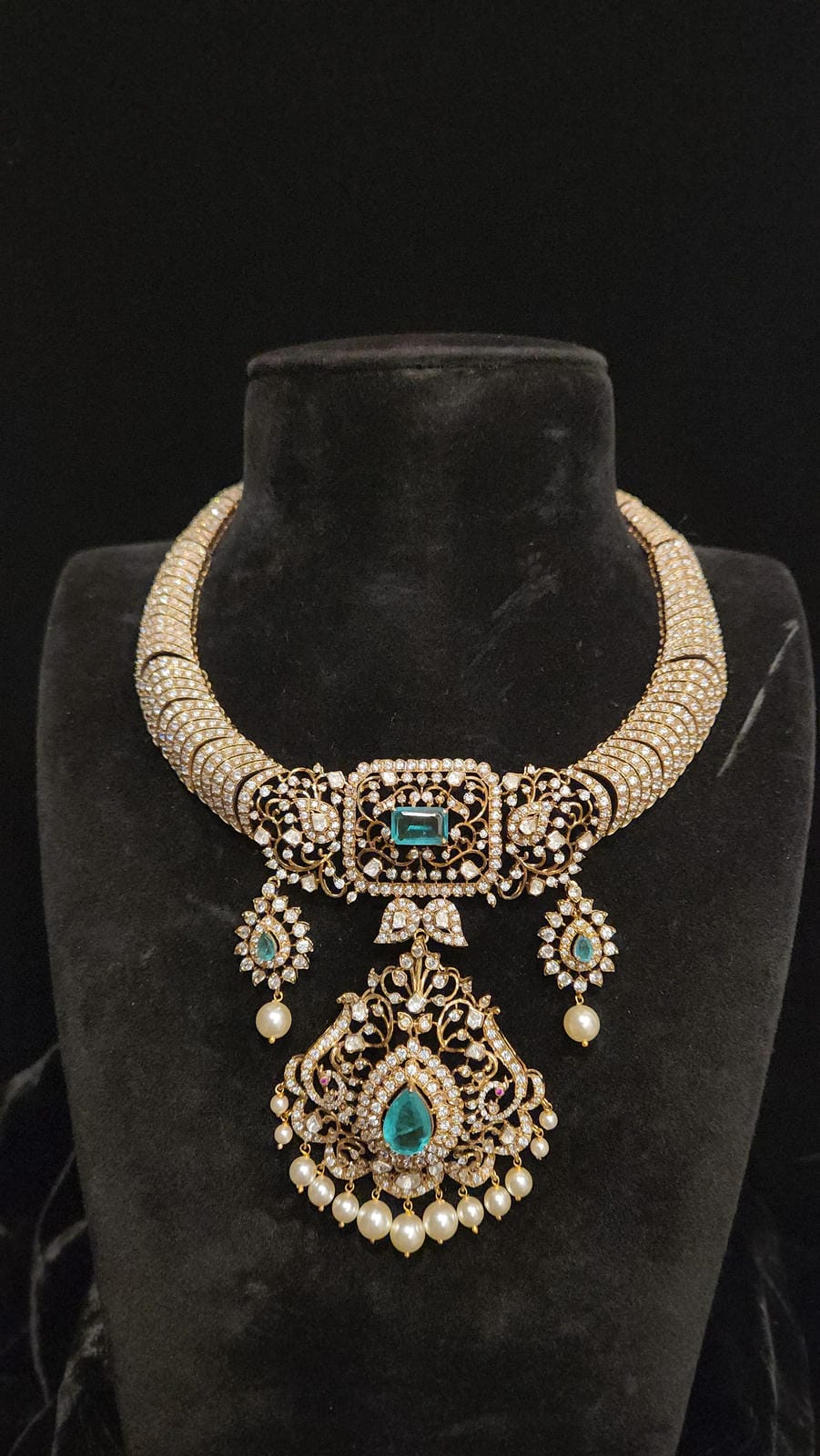 Diamond Finish Kante Set 92.5 Silver Floral Design