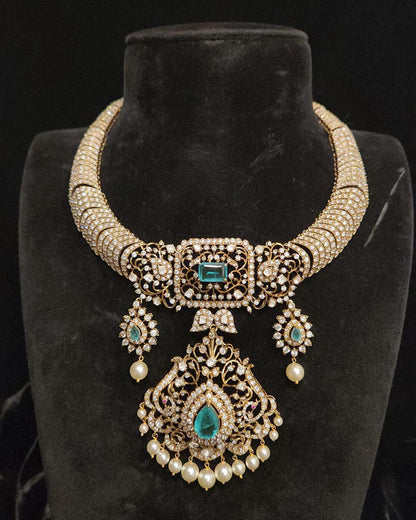 Diamond Finish Kante Set 92.5 Silver Floral Design