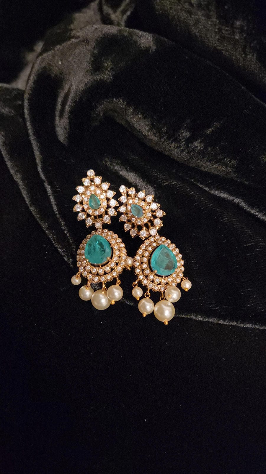 Diamond Finish Kante Set 92.5 Silver Floral Design