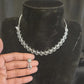 Rhodium Floral Design Necklace Set