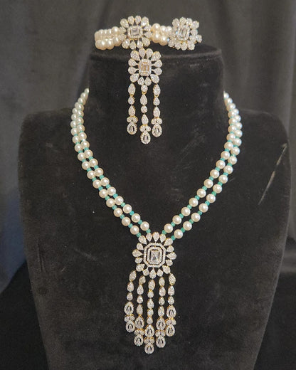 Double Layer Pearl Bridal Set