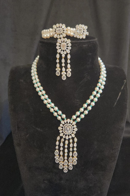 Double Layer Pearl Bridal Set