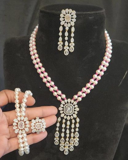 Double Layer Pearl Bridal Set