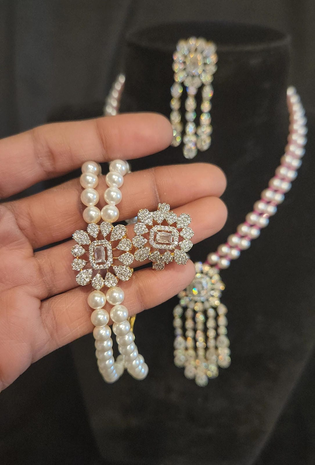 Double Layer Pearl Bridal Set
