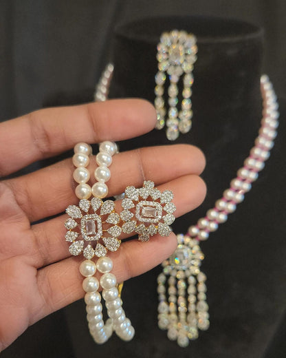 Double Layer Pearl Bridal Set