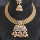 Antique Kundan Mesh Chain Necklace Set