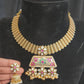 Antique Kundan Mesh Chain Necklace Set