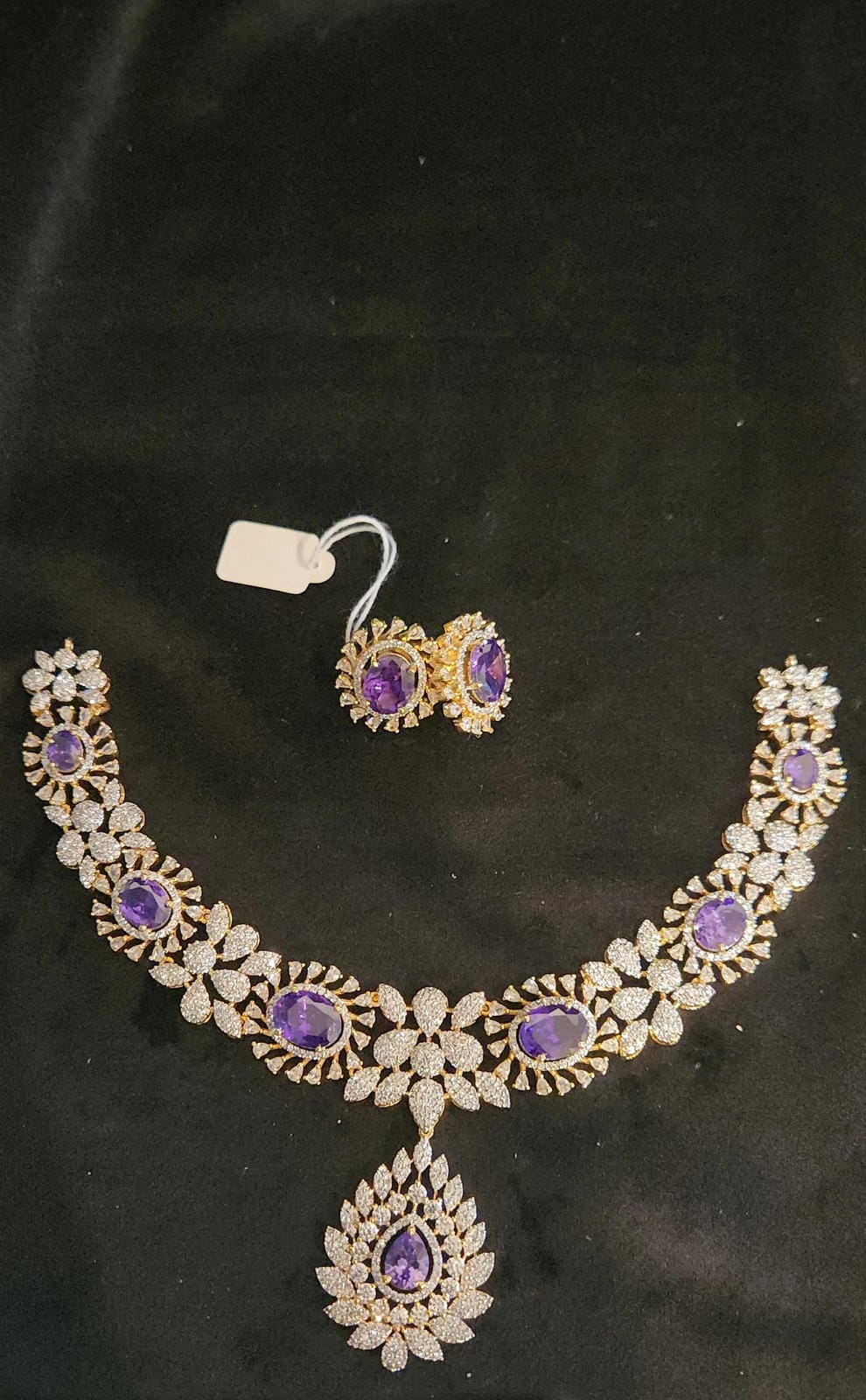 Diamond Finish Large Purple Gems Set