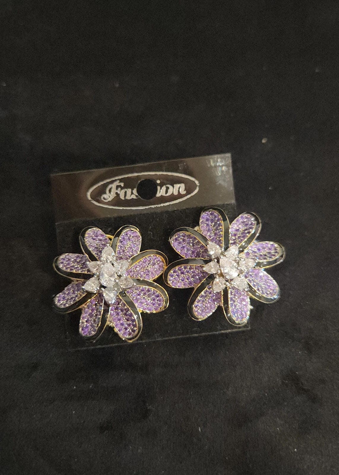 Floral Pink CZ Studs