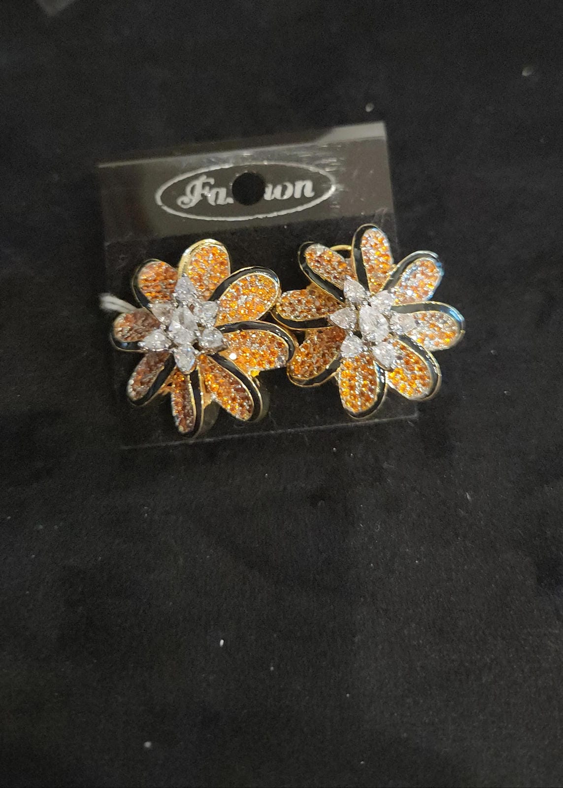 Floral Pink CZ Studs