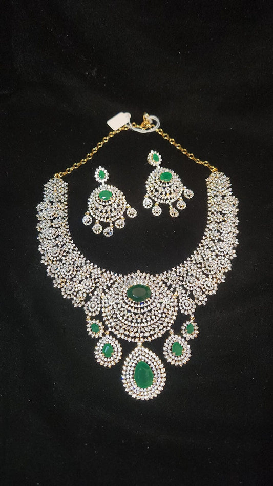 Luxury Diamond Finish Necklace Set