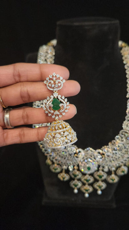 Bridal Diamond Finish Long Haram Set
