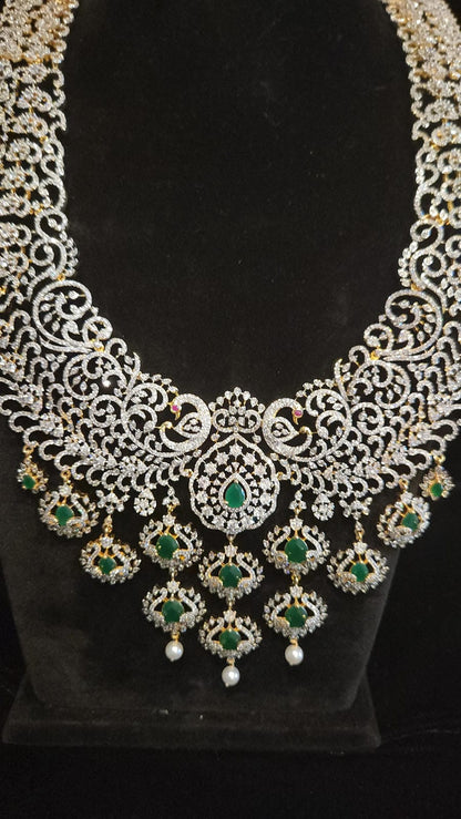 Bridal Diamond Finish Long Haram Set