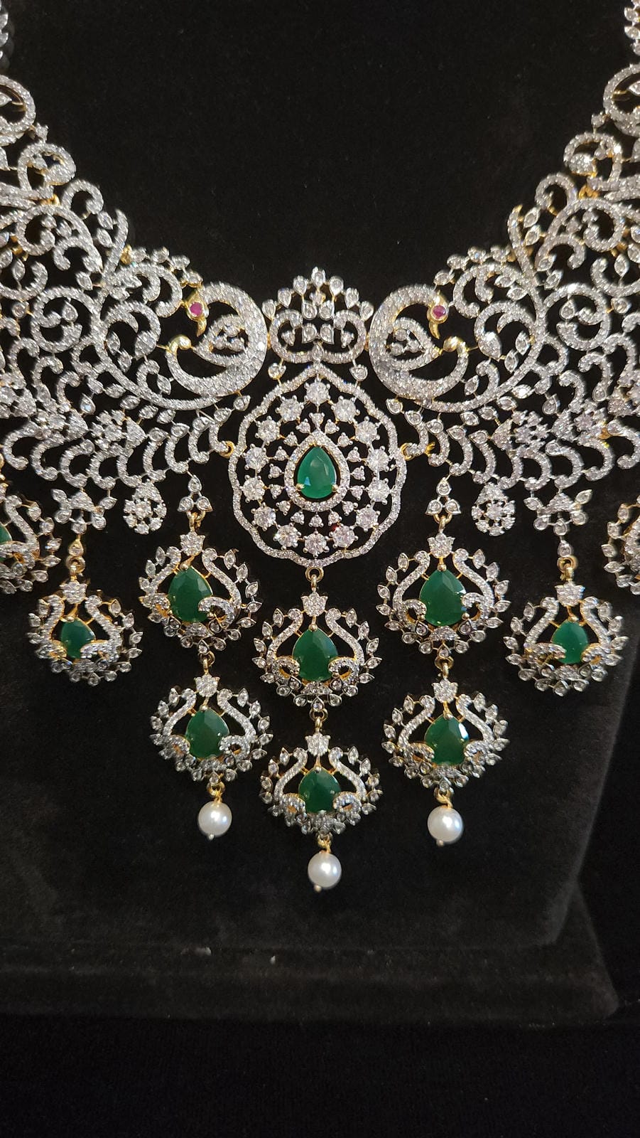 Bridal Diamond Finish Long Haram Set