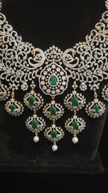 Bridal Diamond Finish Long Haram Set