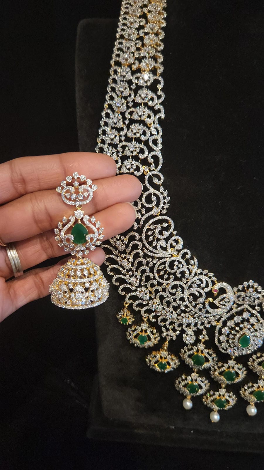 Bridal Diamond Finish Long Haram Set
