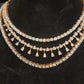 Sparkling Diamond Finish Necklace Multi-Layered Neckset