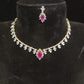 Sparkling Diamond Finish Ruby Necklace Set