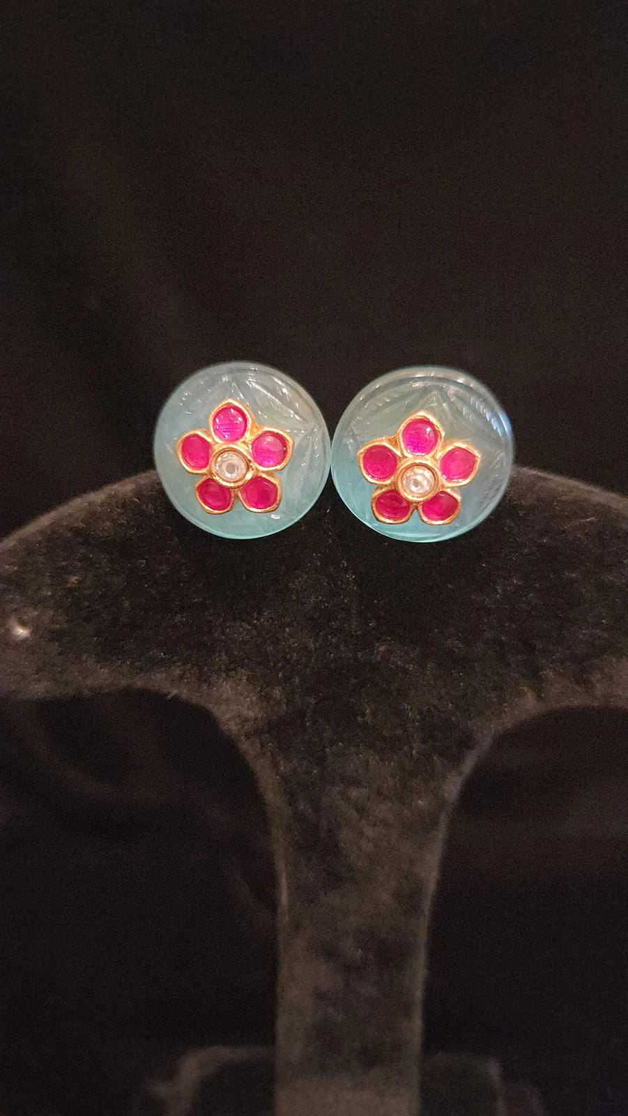 Authentic Kundan Floral Studs