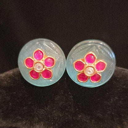 Authentic Kundan Floral Studs