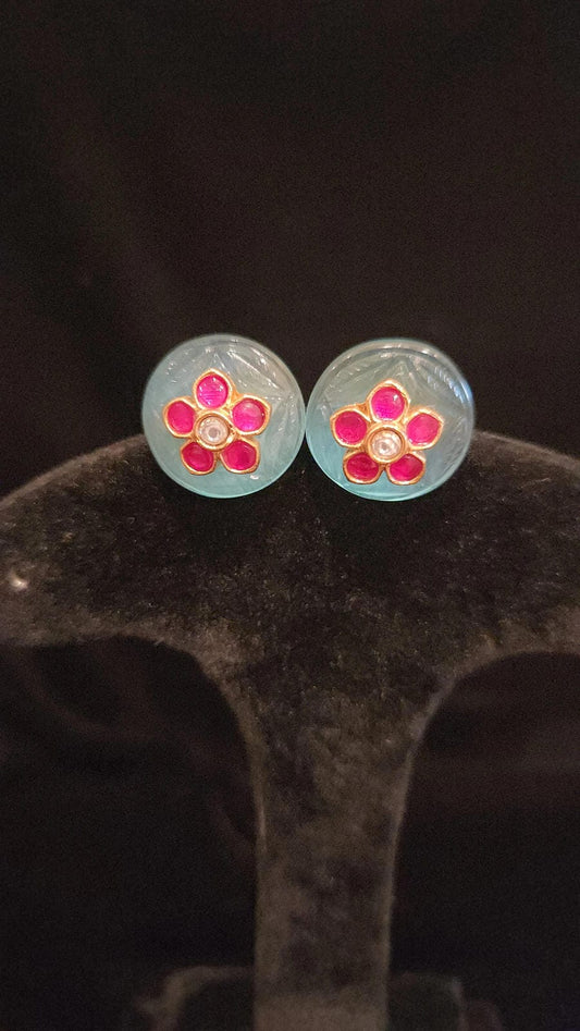 Authentic Kundan Floral Studs