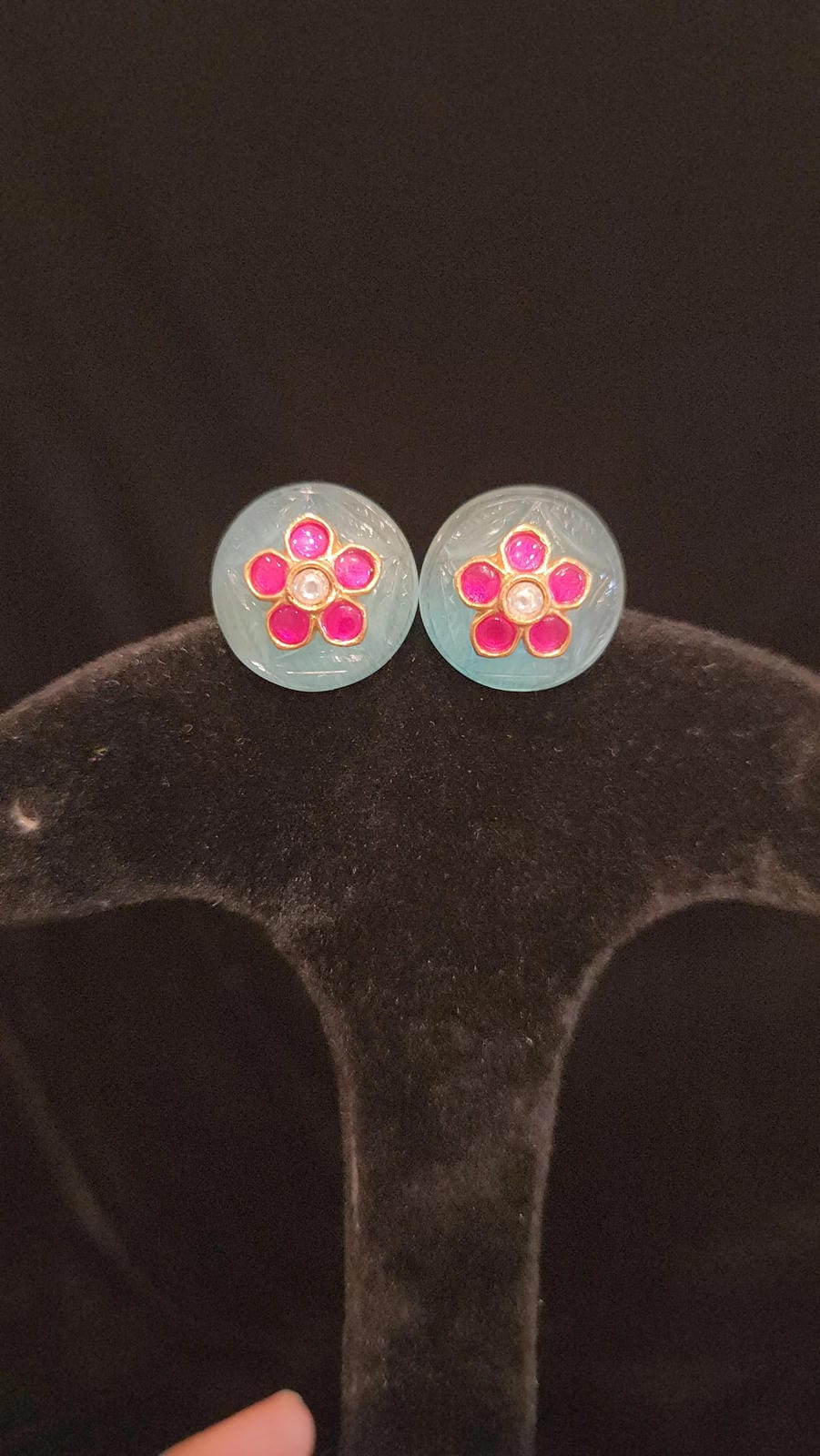 Authentic Kundan Floral Studs