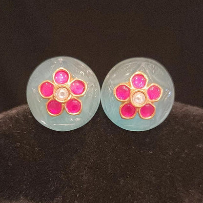 Authentic Kundan Floral Studs